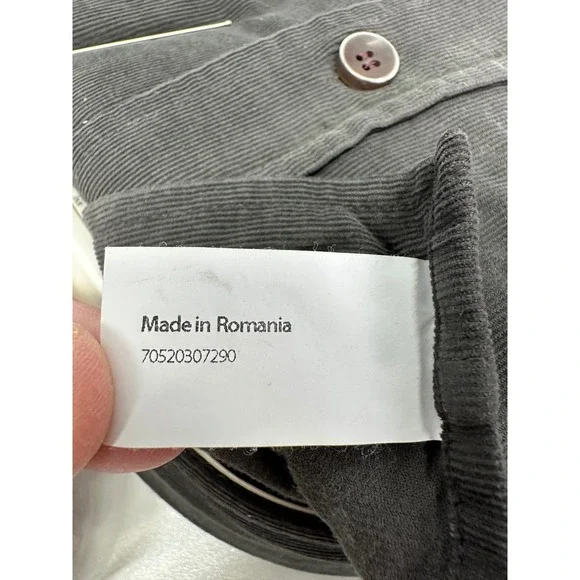 Haupt 1926 Mens Charcoal Grey Corduroy Shirt Modern Fit Button Down M 39/40 NEW - Picture 8 of 8